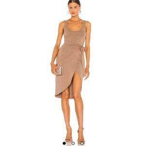 Lovers + Friends Kahlo Midi Dress in Tan